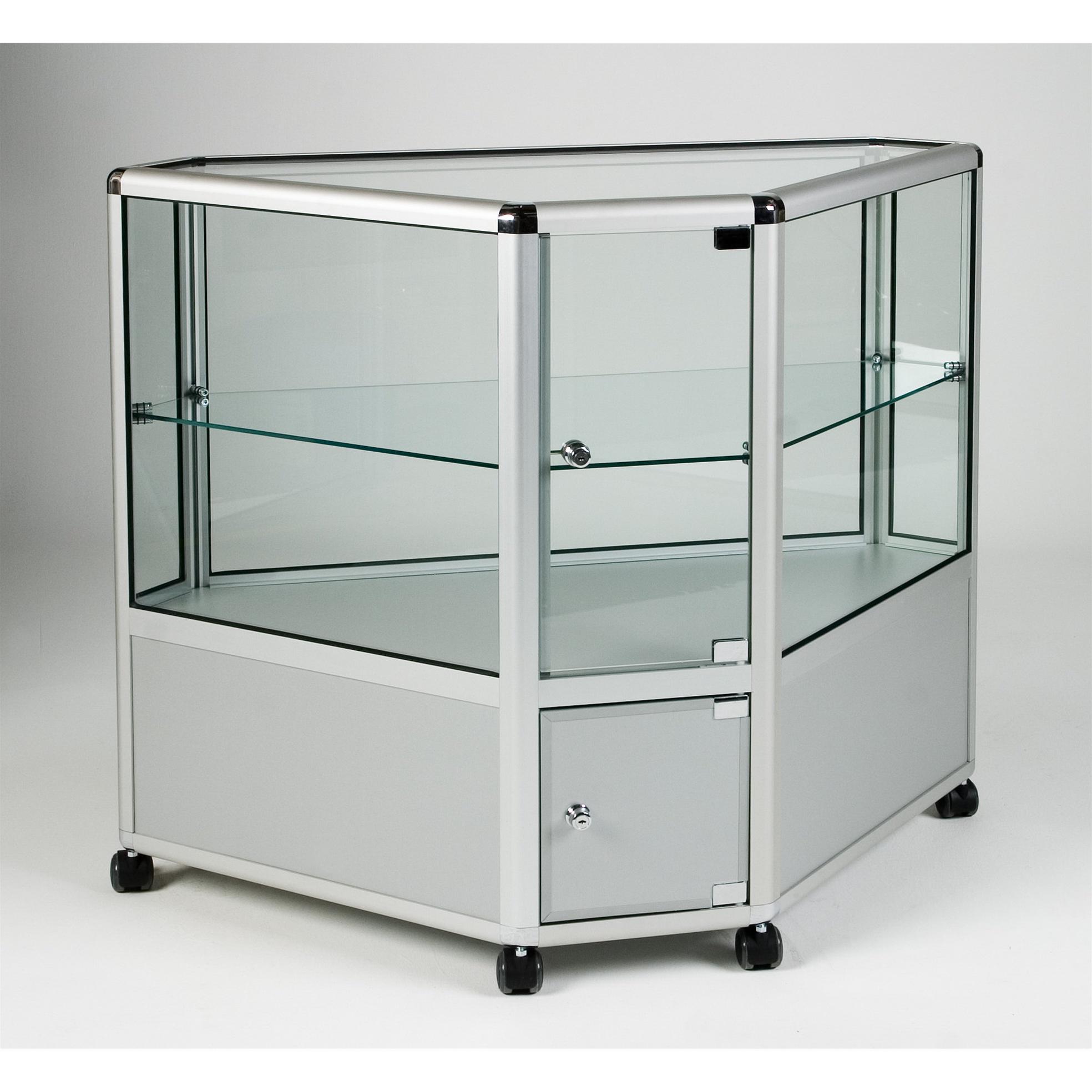 UB.023H Counter 2/3 Display Corner Showcase > Aluminium & Glass ...