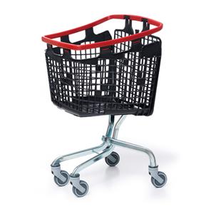 Plastic Shopping Trolley 100 Litre - Red Handle