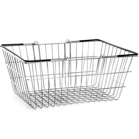 Wire Shopping Basket Black Handles - 10 Pack