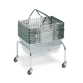 Shopping Basket Stacker On Wheels 23 Litre