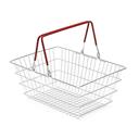 Wire Shopping Baskets 10-Pack - Red Handle