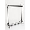 4' Black Garment Rail With Top & Bottom Shelf