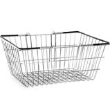 Wire Shopping Basket Black Handles - 10 Pack