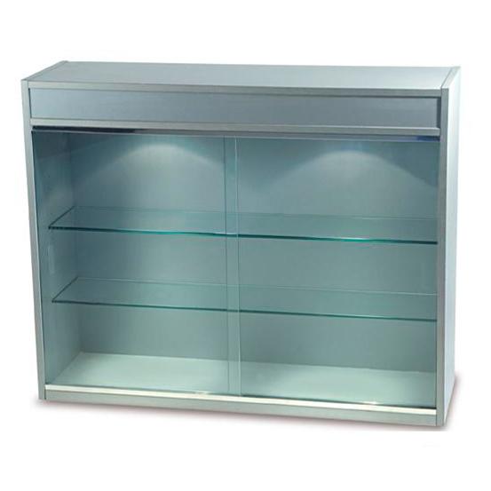 Wall showcase shop with glass door