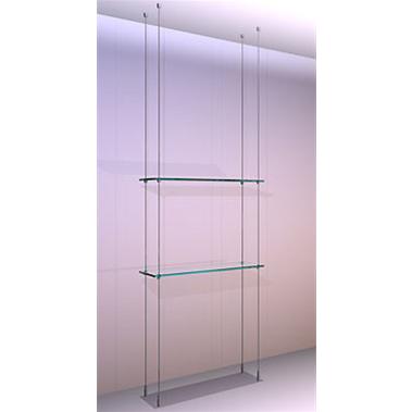 Ceiling Floor Shelving Kit A1 Narrow, Ceiling Hung Glass Shelves