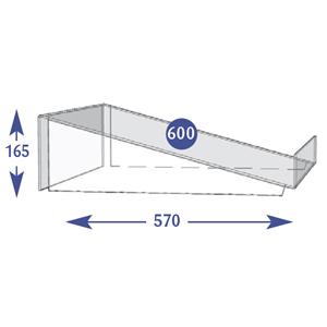 Confectionary Shelves & Crisp Bins - 600mm Angled Base Shelf 70mm Riser