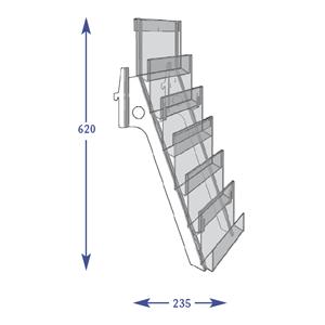 Greeting Cards Shelves - 6 Tier Card Rack 30mm Pockets