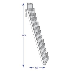 Greeting Cards Shelves - 12 Tier Card Rack 30mm Pockets