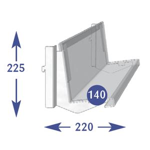 Multimedia Individual Shelves - 1 Tier 140mm Books 8°