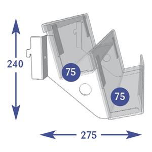 Multimedia Individual Shelves - 2 Tier 75mm DVD / CD