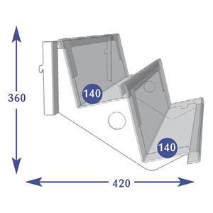 Multimedia Individual Shelves - 2 Tier 140mm Books 13°