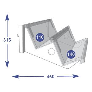 Multimedia Individual Shelves - 2 Tier 140mm Books 23°