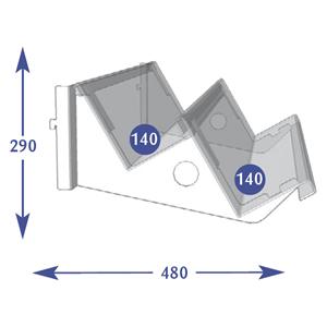 Multimedia Individual Shelves - 2 Tier 140mm Books 30°