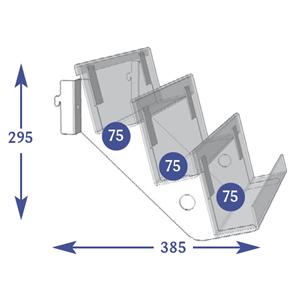 Multimedia Individual Shelves - 3 Tier 75mm DVD / CD