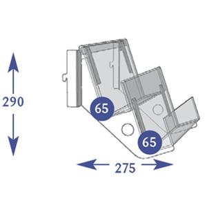 Magazine Individual Shelves - 2 Tier 65mm