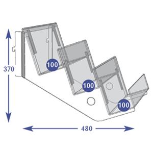 Magazine Individual Shelves - 3 Tier 100mm