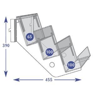 Magazine Individual Shelves - 3 Tier 65/100/100mm