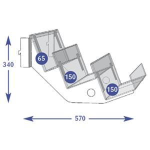 Magazine Individual Shelves - 3 Tier 65/150/150mm for base shelf