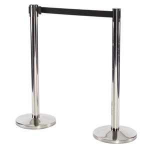 IN STOCK Chrome Queue Barrier With Black Webbing