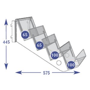 Magazine Individual Shelves - 4 Tier 65/65/100/100mm