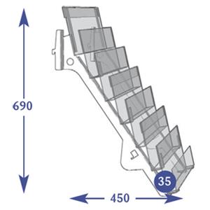 Magazine Individual Shelves - 7 Tier Multi Title Shelf