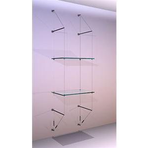 Wall Mounted Shelving Kit A2 Shelves x 2 High