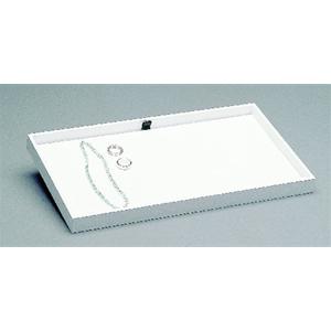 JEWELLERY DISPLAY TRAY WHITE IMITIATION LEATHER